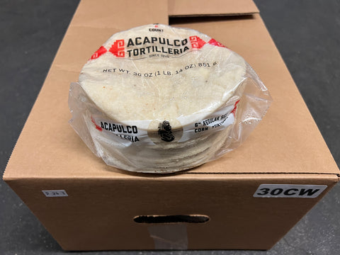 30CW 6" Regular White Corn 1p/30ct